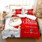 CXYXHW Weihnachten Bettwäsche Set,3 teilig Bettwäsche Set Garnitur Weihnachtsmann Muster,Bettbezug und Kissenbezug mit Reißverschluss (B, 135x200CM)