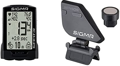 SIGMA SPORT BC 23.16 STS White | Fahrradcomputer mit Fahrrad-, Höhen- und Herzfrequenz Funktionen & Unisex STS Trittfrequenz Sender Kit Zubeh r, Schwarz,Einheitsgröße EU