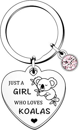 HULALA Porte-clés Koala Gifts pour femmes et filles - Cadeau d'anniversaire de Noël - Amie de koala - Just A Girl Who Loves Koalas, Argenté., Taille Unique