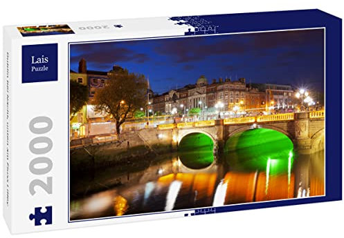 Lais Puzzle Dublin bei Nacht, unten am Fluss Liffey 2000 Teile