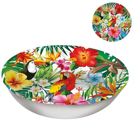 FIESTAS GUIRCA | Hawaii Schale Wiederverwendbar (32 cm) - Tischdekoration für Abschlussfeiern und Sommerpartys - Ideal für Hawaiianische Feiern und Festliche Events - Bunt