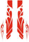 DualColorStampe Autocollants Fourche Vélo VTT Vtt Autocollants Accessoires Vélo Décalques Tribal B0037 (Rouge Fluorescent)