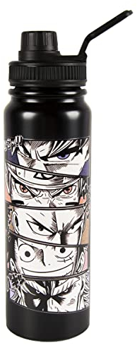 maxer Map Dragon ONE Punch-Man Serpent Bibliothèque Chat Lion Anime Japonais Bouteille d'eau en acier inoxydable 800 ml 600 ml Garde les liquides chauds ou froids (personnages, 800