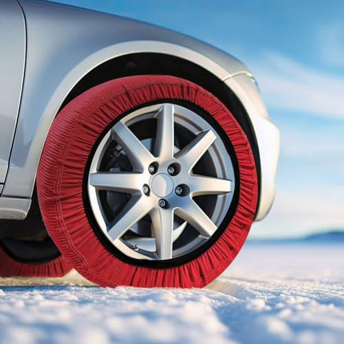 2 Stück Textil Schneeketten Homologierte EN 16662-1, Farbe Schwarz, Größe XL, Winterreifen Schneesocken für Autos, Leicht zu Installieren (Schwarz, XL)