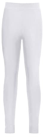 ranrann Enfant Fille Legging Sport Collant Danse Classique Ballet Gymnastique Pantalon de Yoga Gym Fitness Jogging 5-16 Ans Blanc 5-6 Ans