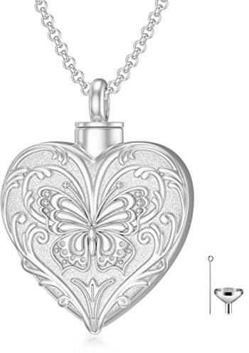 SOULMEET Bijoux funéraires en or blanc/or rose/or jaune pour cendres, collier personnalisé arbre de vie/papillon/cœur rose pour garder les cendres humaines en mémoire, Métal, Non connu