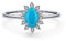 Bellitia Jewelry Königliche Damenring Prinzessin Diana William Kate Verlobungsring mit 925 Sterling Silber und Türkis & CZ Diamant, Trauring Ehering Verlobung Hochzeit Geschenk