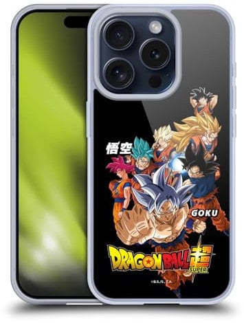 Head Case Designs Officially Licensed Dragon Ball Super Goku Universe Survival Characters Gel Case [Military Grade Protection] Compatible with Apple iPhone 15 Pro and Compatible with MagSafe
