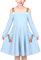 Sunny Fashion Mädchen Kleid Blau Regenbogen Wolke Spaghetti Halfter Gurt Tasche Täglich Schule Gr. 116,Blaue Regenbogenwolke,116