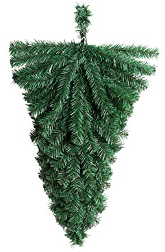 Srliya 45 cm Großer Umgedrehter DIY-Weihnachtsbaum Zur Wandmontage, für den Innenbereich, Grüne PVC-Dekoration, Künstliche Hängende Kiefer für Feiertags-Weihnachtsdekoration (Grün)