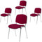 Topsit 4er Set Besucherstuhl Chrom, Bequemer Konferenzstuhl, stapelbar, mit gepolsterter Sitzfläche und Rückenlehne. (Bordeaux)