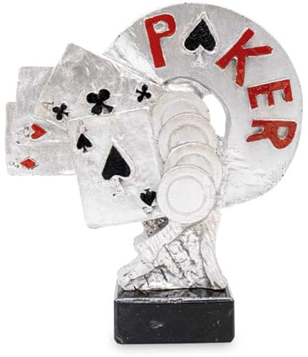 eberin · Poker Pokal personalisierbar · Skatturnier · Wanderpokal · Spieleabend · Pokernacht · Skulptur Kartenspiel · liebevoll handbemalt · Pokal mit oder ohne Gravur · 23cm ·