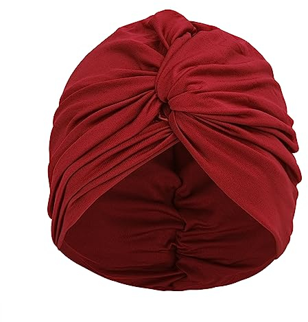 Cuffia da nuoto da donna, con turbante, protezione per le orecchie, antiscivolo, da nuoto, per ragazze, in nylon rosso