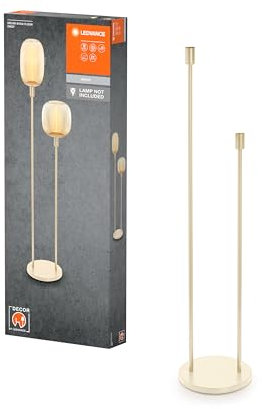 Ledvance Dekorative Stehleuchte mit 2x E27-Fassung, zwei Ständer (Höhe 78cm und 110cm), Beige, mit 1.8m Stromkabel, perfekt passende OSRAM 1906 LED Lampe separat erhältlich