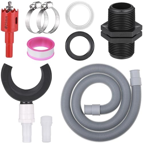 Zocipro Juego de Conectores de Barril de Lluvia, Tubo Colector de Agua de Lluvia con Manguera Flexible y Accesorios, Colector de Lluvia de Bajante para Tubo de 100-110mm