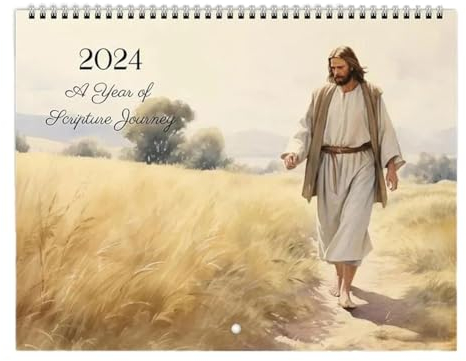iFutniew Jesus Kalender 2024 Bibelvers Wandkalender 2024 Glaube Jesus Monatsplaner 2024 Kalender