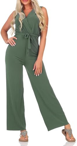 Hailys Damen Plissee Jumpsuit Na44dine Overall Einteiler ärmellos mit Gürtel DO-6386PLI LKhaki XXL