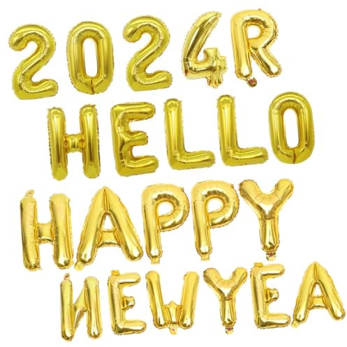 Operitacx 1 Satz Ballon 2024 wand polsterung happy new year ballons Luftballons ballongas geburtstagsparty Zahlenballons Golddekor Partygeschenk großer Zahlenballon Aluminiumfolie
