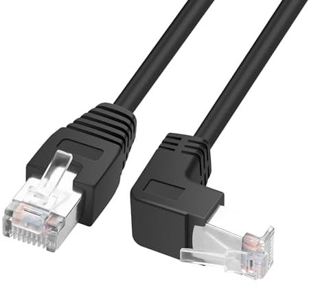 YACSEJAO RJ45 90 Degree Ethernet Cable Cat6 RJ45 Male to Right Angle Network Patch Cords Choose from Multiple Angle Lengths (Down Angle, 2M/6.6FT)