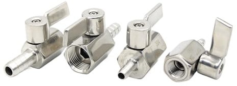 1 Stück Edelstahl 304 Kugelhahn Buchse auf Schlauchtülle Mini-Kugelhahn SS304 Kugelhahn Schlauchanschluss Kugelhahn(1I2inchX10mm 148g)