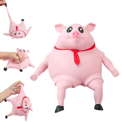 Stress Schwein Stress Spielzeug,Schweine Antistress Spielzeug, Anti Stress Schwein Rosa, Kreatives Dekompressions Piggy,Squishy Squeeze Toys Fidget Toys Reisespielzeug wutschwein (15*15 500g)