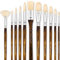 Fuumuui 11PCS Professional Oil Paint Brush Set - Superior Hog Bristle Paint Brushes - Perfect for Oil, Acrylic, Gouache Painting