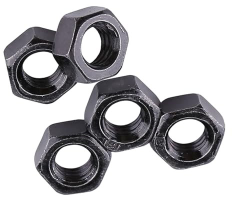 100pcs Din934 M2 M5, écrous Noir, Carbone cloué Zinc Hex (M5)