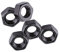 100pcs Din934 M2 M5, écrous Noir, Carbone cloué Zinc Hex (M5)