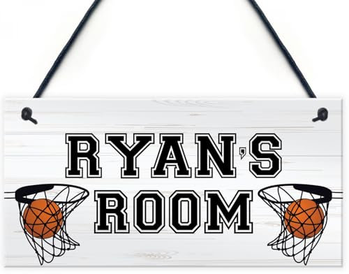 Signs Plaques PERSONALISED Basketball Boys Room Hanging Door Sign Birthday House Decor