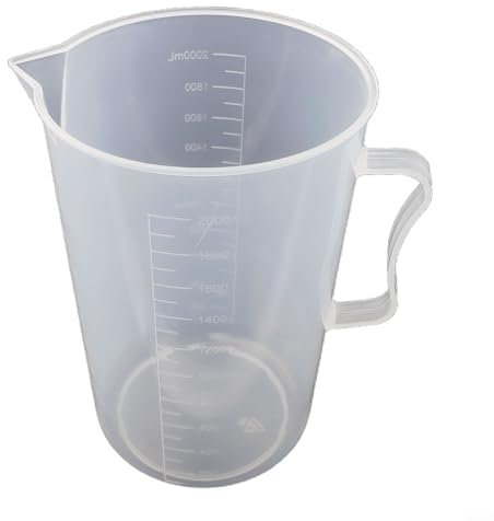 Caraffa graduata trasparente con scala facile da leggere, per cucinare, cuocere e scopi educativi (2000 ml)