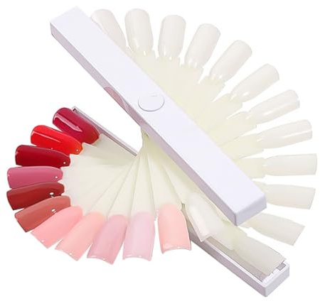 VICASKY Nail Practice Tips Nail Plates Spiral Display Stand with Sector and Umbrella Shapes for Salon and Professional Use