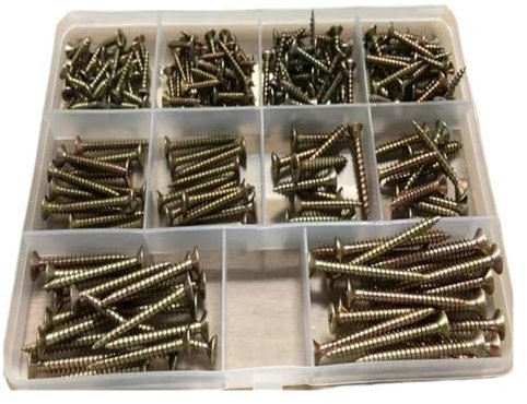 Disponible en plusieurs tailles. Lot de 200 pièces, panneau de fibre plaqué zinc coloré, clou fraisé, vis autotaraudeuse pour menuiserie, vis cruciforme M3-M4