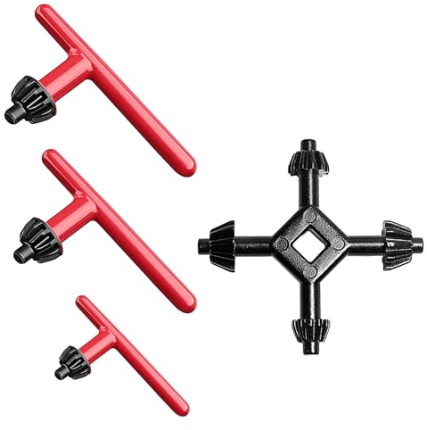 Aurafly 4 Pezzi Chiave Universale 4 in 1 per Mandrino Trapano, Elettrico a Colonna Combinata Serraggio Strumento di Perforazione Portatile Chiave per Mandrino in Acciaio Multifunzione per Serraggio