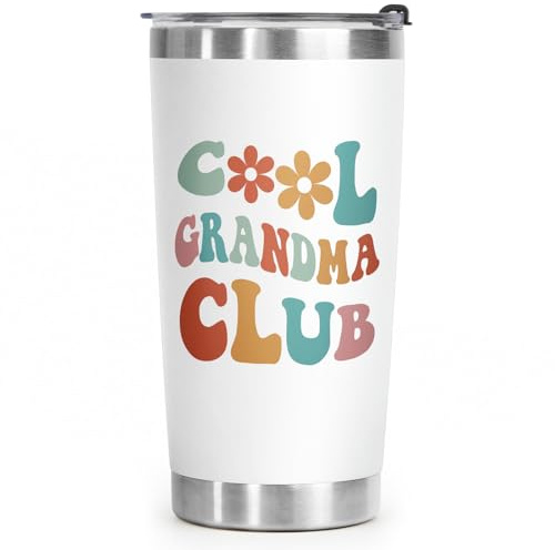 SteadStyle Grandma Gifts for Women – Cool Grandma Club Water Bottle 590ml | Grandma Birthday Gifts, Mothers Day, Christmas Gift for Nana, Gigi, Mimi, Nanny, Retirement Travel Mug