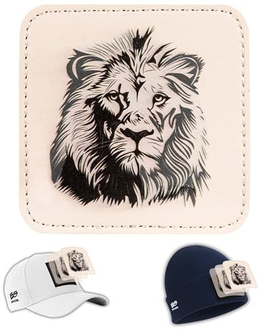 EG BROS Klett-Patch – Motiv: Löwe Weiß – Austauschbares Logo mit weicher Rückseite (Loop) – haftet auf EG BROS Basecap & Trucker Cap – zum Sammeln, Individualisieren & Wechseln