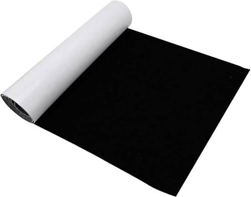 LOMUG Filz selbstklebend Schwarz 1 mm, 50 x 150 cm, Klebefilz, Klebevlies, Filzgleiter, Vlies Selbstklebend, Filzstoff für Möbel und Bodenschutz, DIY Basteln und Innenverkleidung (Schwarz, 50X150CM)
