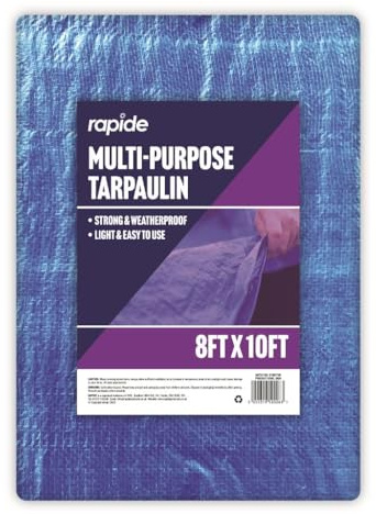 Rapide Multi-Purpose Blue Tarpaulin – Heavy-Duty Waterproof Ground Sheet for Outdoor, Camping & Garden Use (8ft x 10ft - 2026)