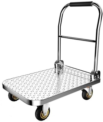 Carretilla de Mano Carro Plegable con diseño de Panel Antideslizante for camión, Carro Fijo Carga Acero Inoxidable Transpaleta Manual