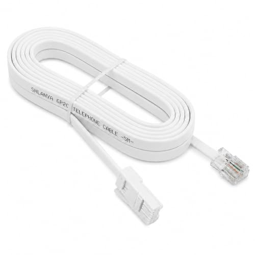 BT to RJ11 Cable 5M, ADSL Broadband Extension Lead, High Speed Router Modem Connection & Landline Extension, Telephone Cord for BT Hub Sky Box Virgin Media Fax, Durable Copper Wire Plug & Play