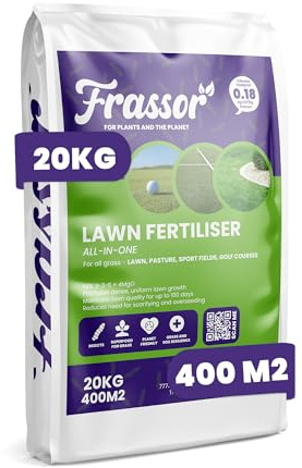 Gazon-Dünger - 20kg - Alles-in-1 NPK 9-3-6 + 4MgO Granulat | Für Gesunden - Grünen Rasen - Schnelles Wachstum Und Starke Wurzeln - Frassor