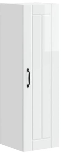 ZQQLVOO Engineered Wood Oven Cabinet Lucca High Gloss White, Kitchen Oven Cabinet with Smooth Surface, Housing Unit with Adjustable Feet for Modern Kitchen