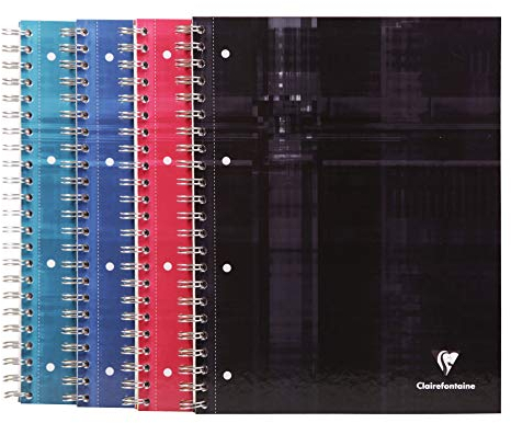 Clairefontaine 8212C - BIND'O BLOCK Hardcover-Notizbuch, A4, mit Spiralen, 5x5-Raster mit einem Rand von 160 Seiten, 1 Einheit, sortiertes Modell