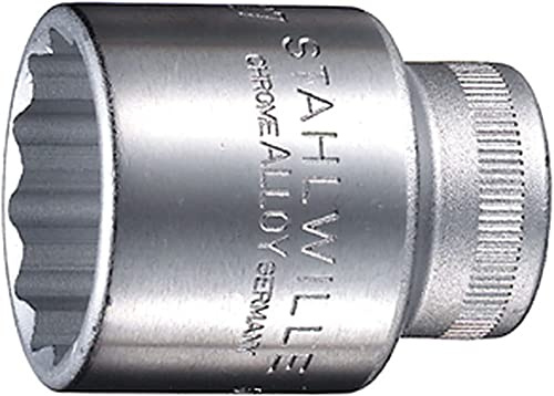 Stahlwille Nr. 50 Steckschlüsseleinsatz 1/2 (12,5 mm) Schlüsselweite 20 mm L.42 mm AS-drive, HPQ -Hochleistungsstahl, verchromt, Silber