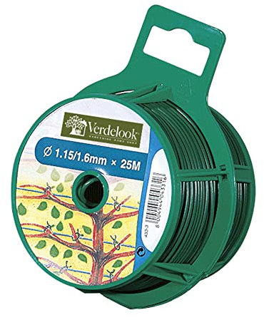 VERDELOOK Bobina Plastificata, Diametro 1,15 mm, Lunghezza 25 Metri, Verde