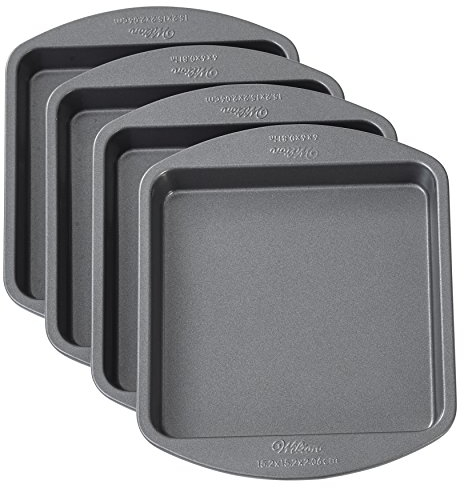Wilton 2105-5748, Set de bandejas para hornear, aluminio, gris, 15.2 x 15.2 x 2 cm