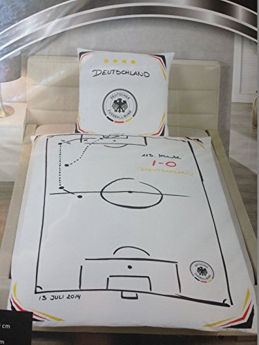 DFB Bettwäsche Finale 2014 Brasilien Weltmeisterschaft 13.Juli 2014 Siegtor 113.Minute Mario Götze Bezug 135x200cm Kissen 80x80cm 100% Baumwolle