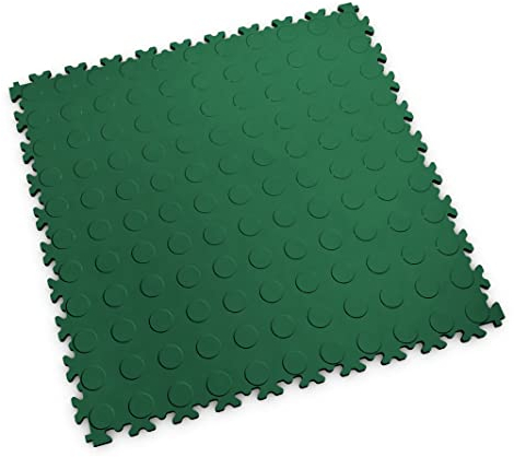 Fortelock PVC Vinyl Bodenfliese | PVC Fliesen Garage | Garagenboden | Werkstattboden | Industry Noppen (Hohe Belastbarkeit) 2040 (Grün)