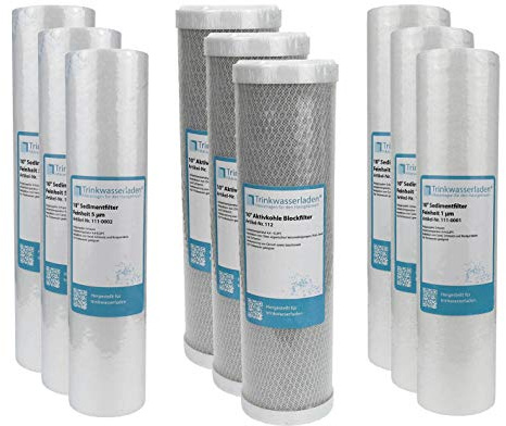1,5 Jahre Filter Set 10 9-teilig Ersatzfilter Umkehrosmose RO Sediment Aktivkohle