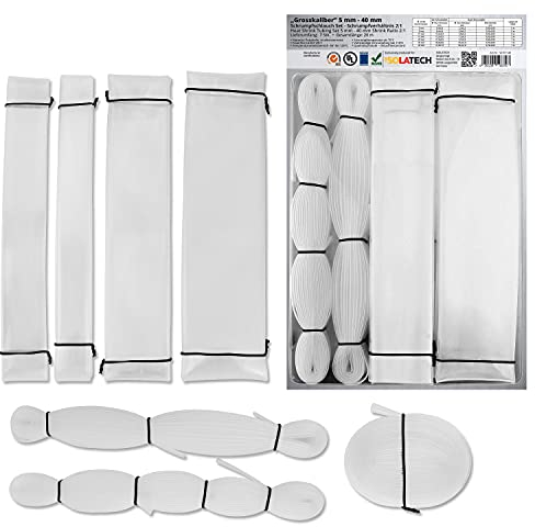 ISOLATECH gros calibre 20 mètres de gaine thermorétractable sans colle Set transparent clair non marqué (5mm 8mm 10mm 15mm 20mm 30mm 40mm à la fois)