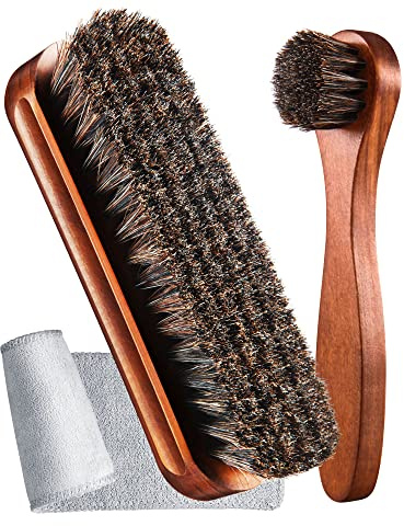 Youngjoy 6 Stück Rosshaar-Schuhbürsten-Set, Dauber, Braun, 18,8 x 10,9 x 5,6 cm